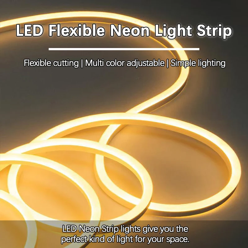 110V High Voltage LED Neon Rope Lights 10M 32.8ft Warm White 3000K Direct Plug in IP65 Waterproof Flexible DIY Cuttable Connectable Strip Light with Mounting Clips for Bar Store Sign Gaming Room Bedroom Wedding Party Decor