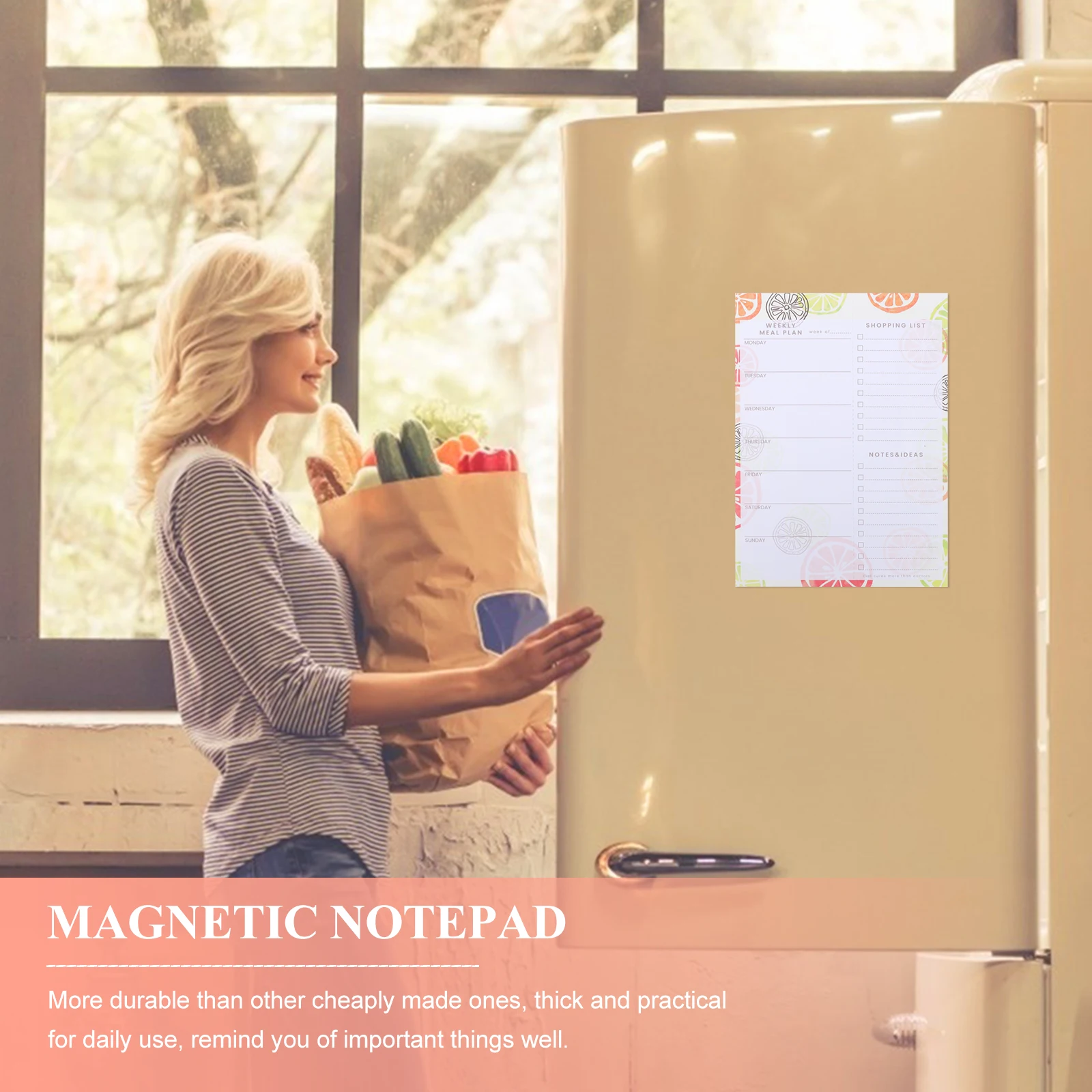 Magnetic Notepad Schedule Shopping List Fridge Note Magnet Thick Notebook Premium Quality Safe Daily Use Gift
