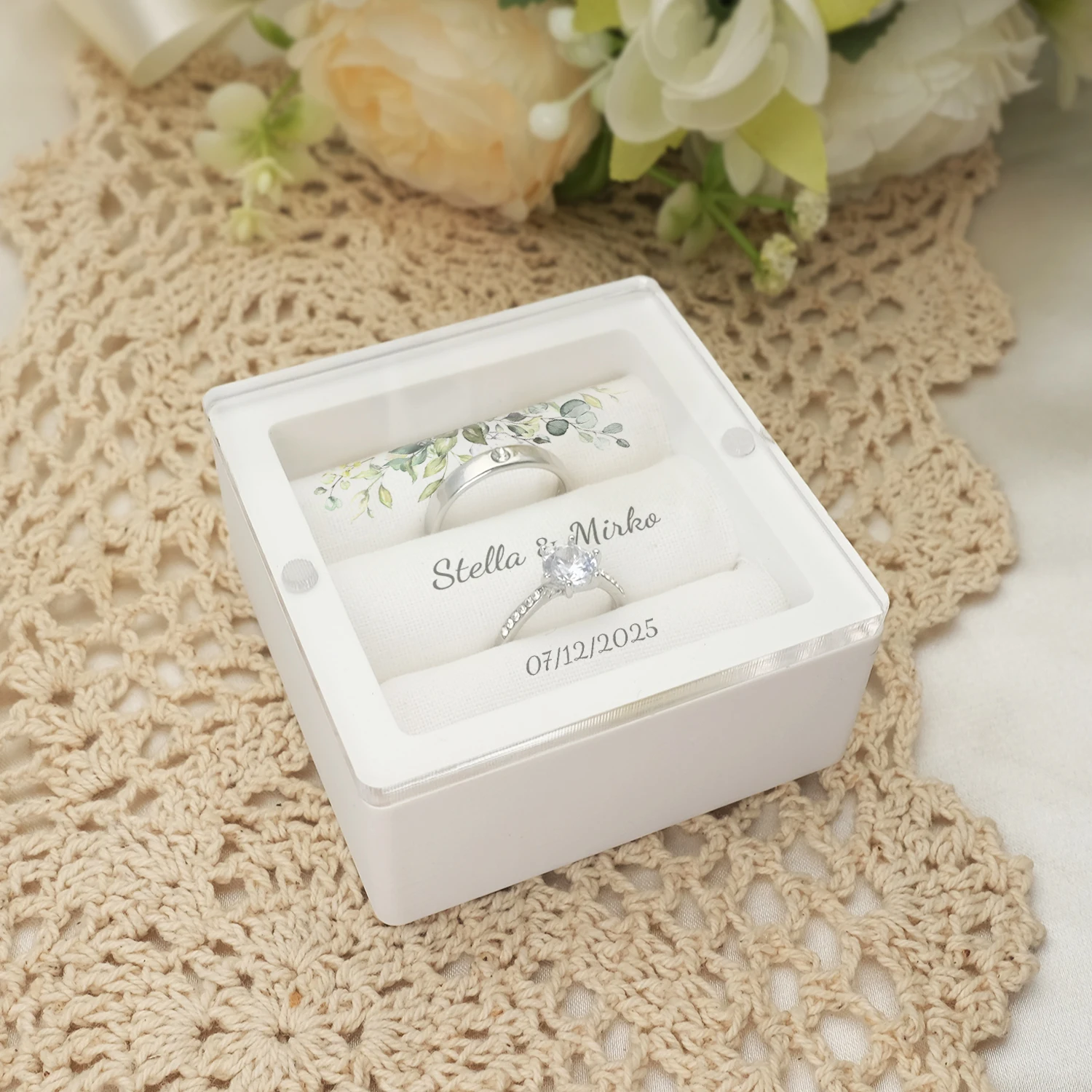 

Personalised Wedding Ring Box,Ring Box for Engagement,Ring Holder,ring box for wedding ceremonyengagement ring box