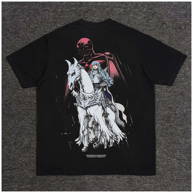 Y2k 2025 كامل الوقت دافئ ومريح 100% قطن أنيمي الملابس خمر كبيرة الحجم الشارع الشهير الجرافيك تي شيرت بلايز تيز