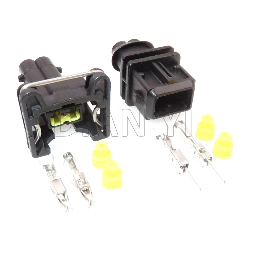1 Set 2 Way Auto Nozzle Ignition Coil Sealed Plugs AC Assembly Car Water Temperature Sensor Wire Socket 106462-1 368354-1