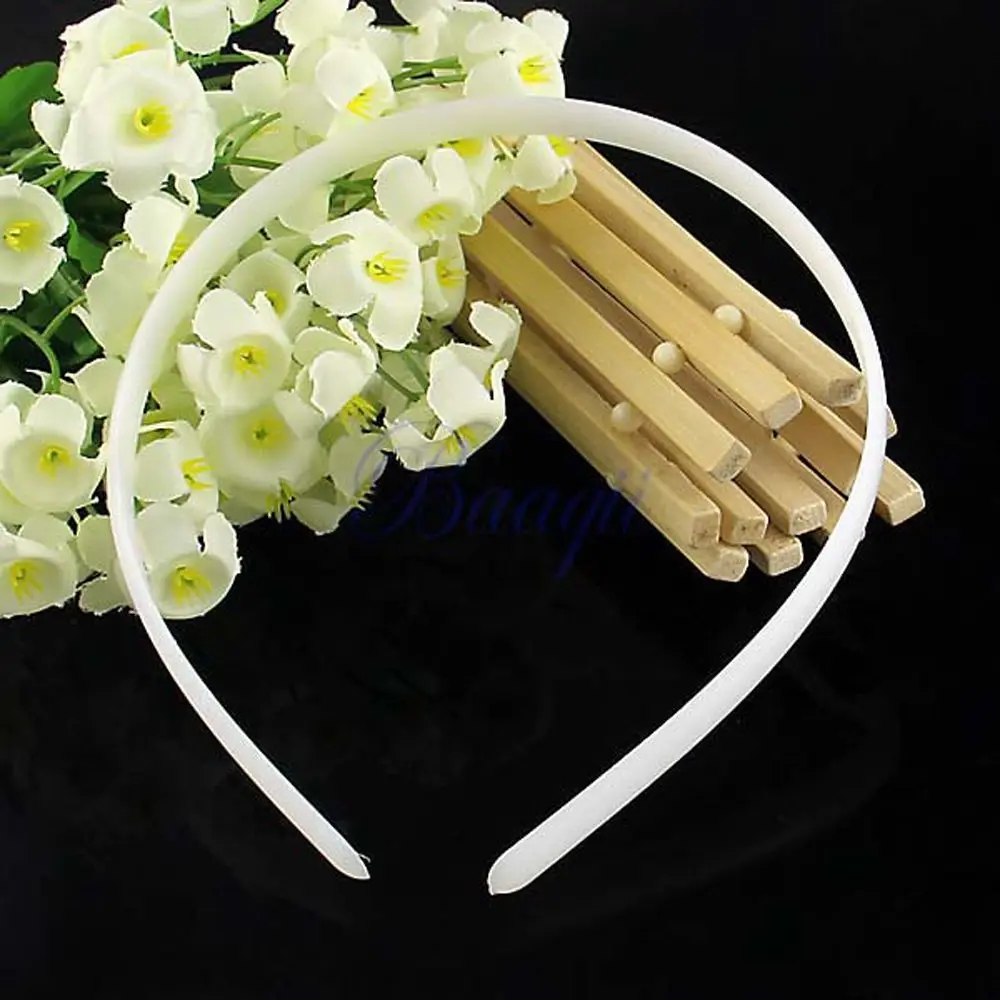 

10Pcs White Women Plastic Hair Band Headband Plain Lady No Teeth Hairband Girl Hair Accessories