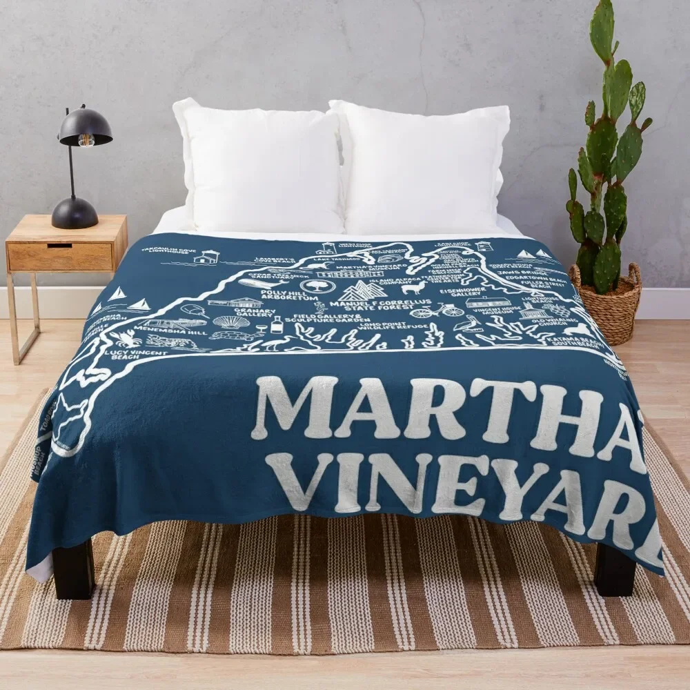 

Martha's Vineyard Map Throw Blanket blankets and throws Blankets For Bed Blankets