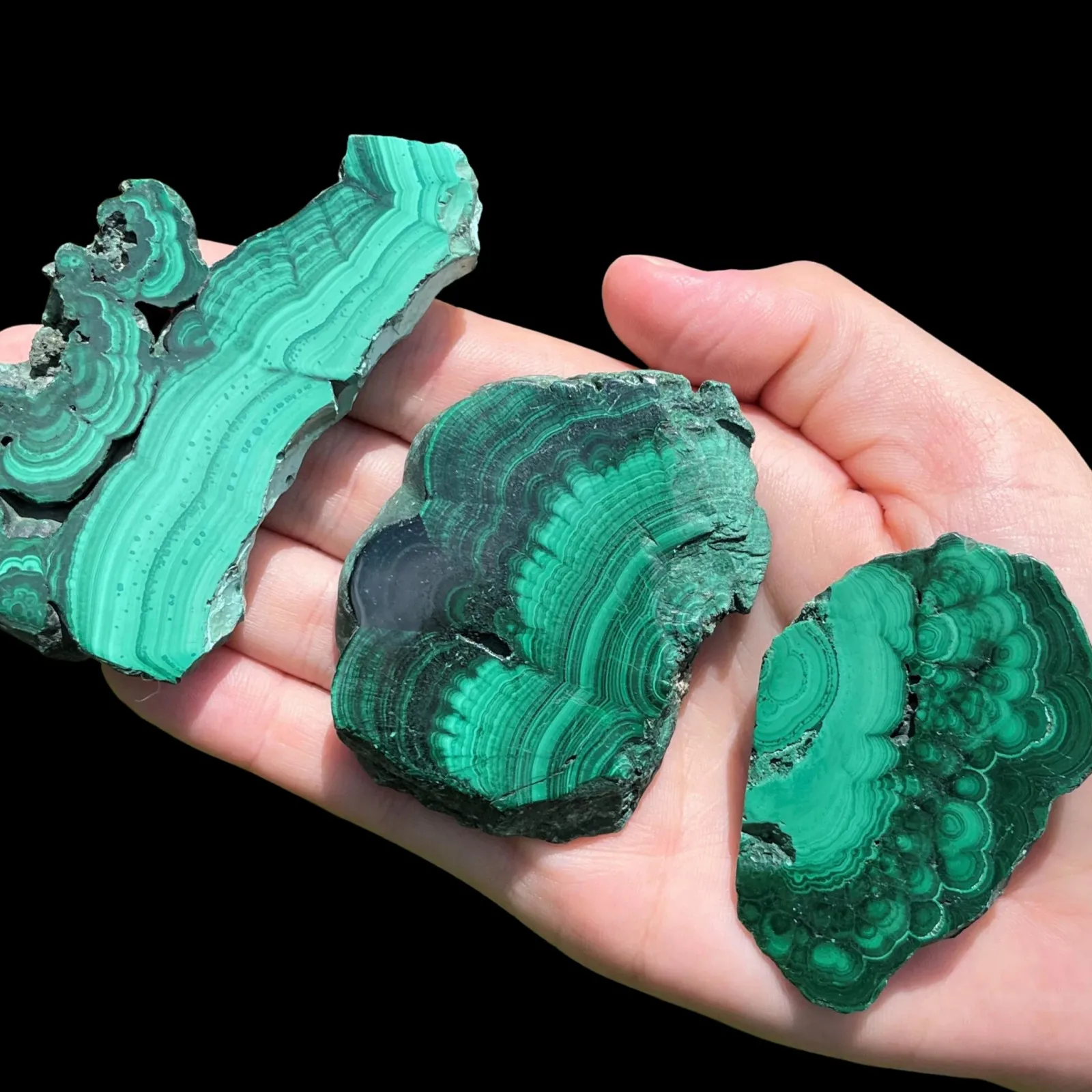 Natural Malachite Slices Slabs , Home Decoration , Mineral Specimen , Crystal Collection , Stunning Spiritual Decor , Polished Q