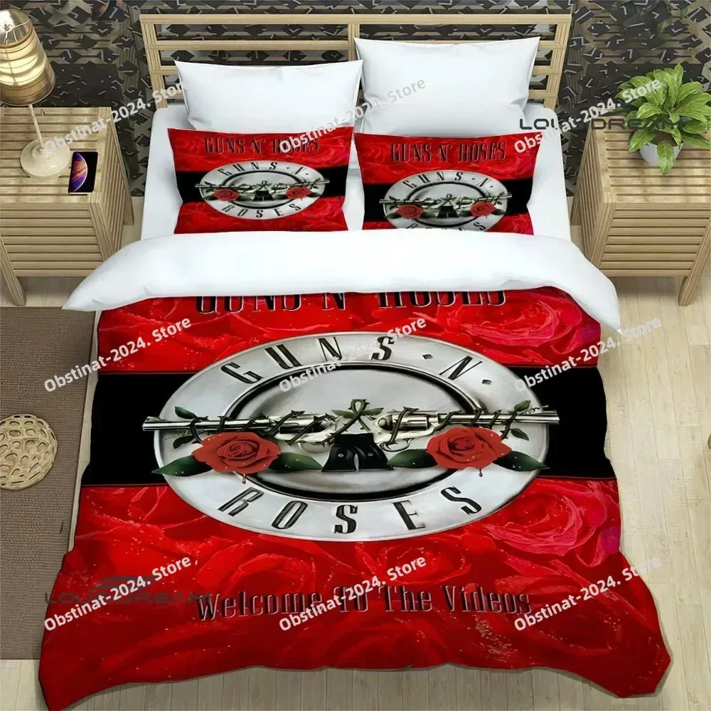 Guns n'roses band retro Bedding Set Printed With Pillowcase Bed Duvet Cover Soft Single Double Queen Super King Size luxury gift