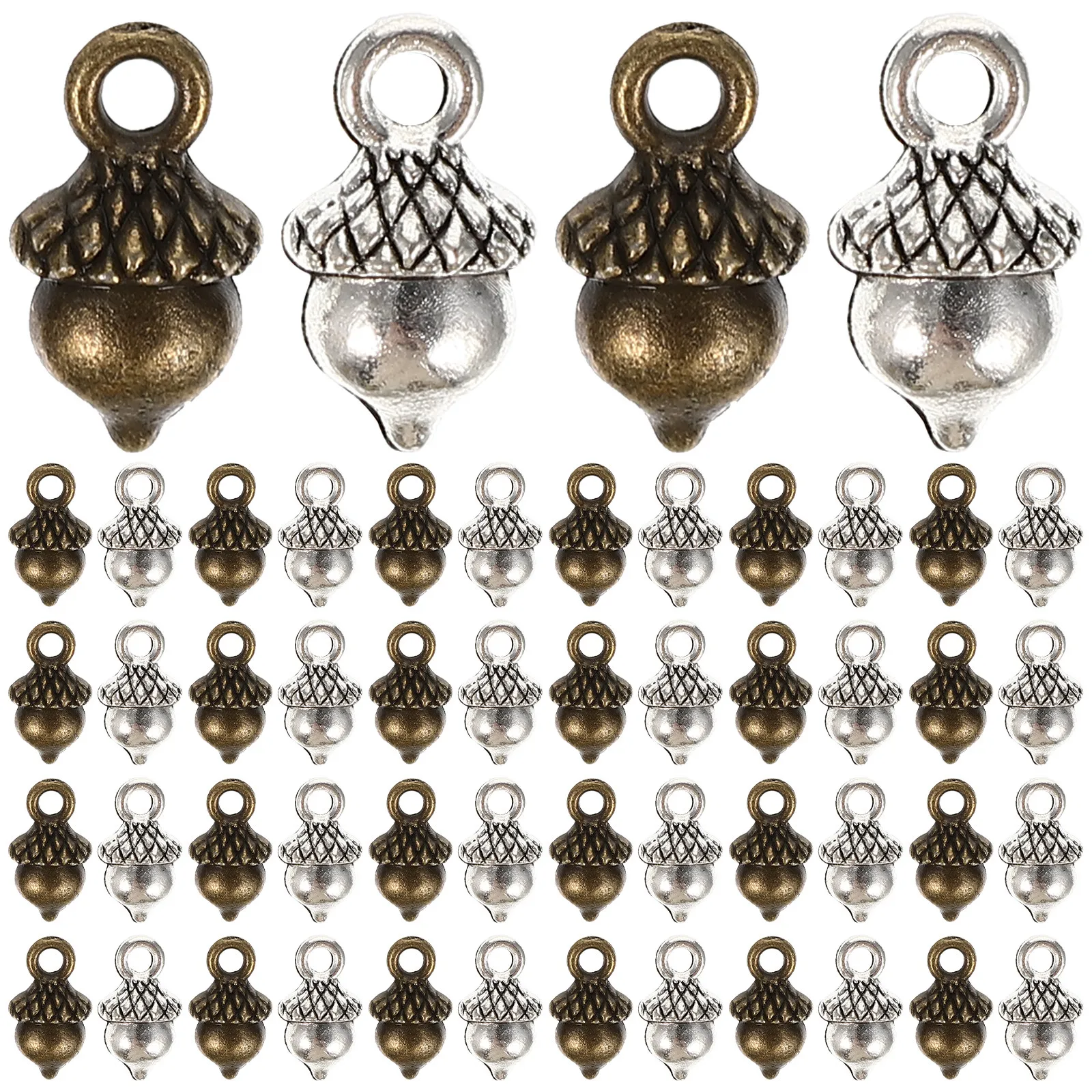 

100 шт. новогодних подвесок-желудей из сплава для изготовления украшений своими руками, браслетов, ожерелий, рукоделия, подвесок-желудей из сплава, декоративных украшений