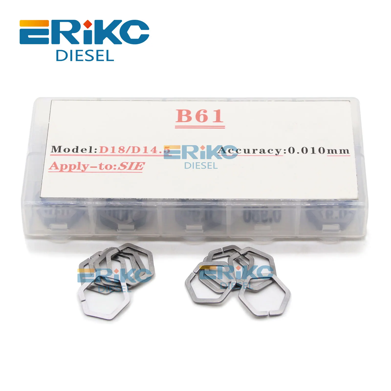 ERIKC E1023601 podkładka regulacji wtryskiwacza paliwa Piezo B61 dokładność 0.005mm rozmiar 0.970-1.015mm dla wtryskiwaczy Siemens