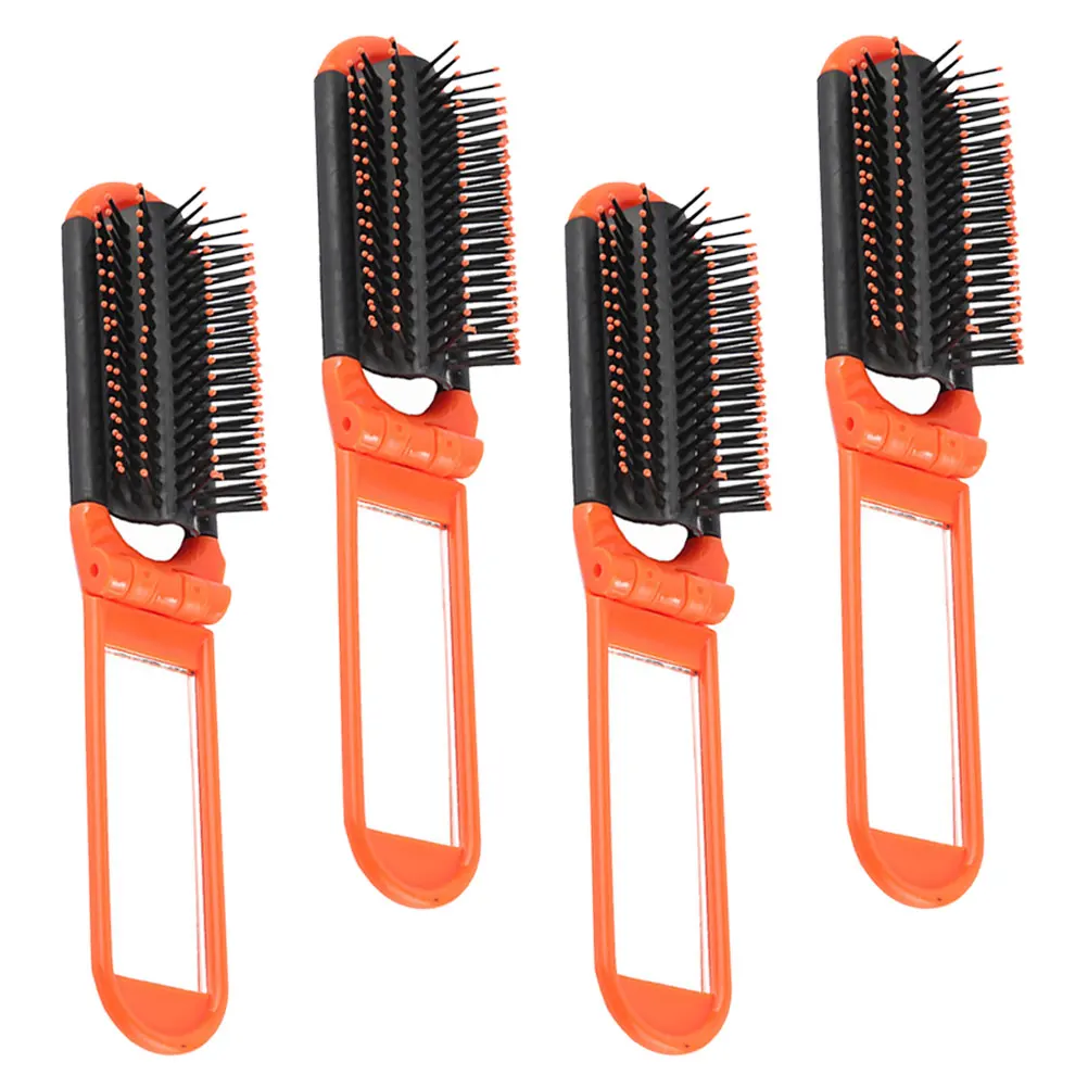 

4pcs Folding Comb Set Portable Travel Hairbrush Salon Massage Hairstyle Pocket Small Straight Curl Hair Care Tools