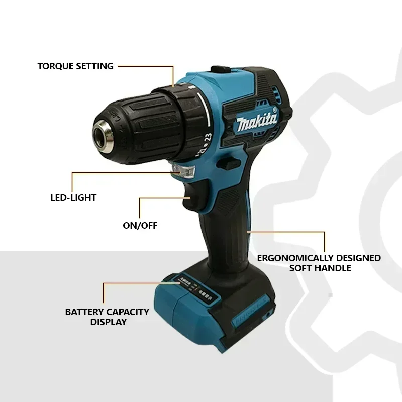 Makita Original DDF487 Cordless Driver Drill Brushless Electric Impact Screwdriver 18V Rechargeable Power Tool