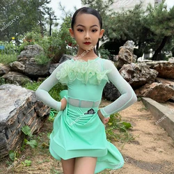 Rumba Tango Latin Dance Dress Girls Competition Ballroom Dance Dresses Kids Latin Samba Dance Clothes Child Performance Costumes