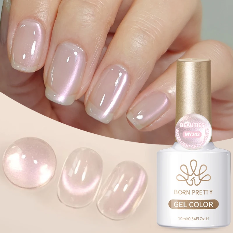 BORN PRETTY 10ml Pink Gold Water Light Cat Magnetic Gel Polish Aurora Glitter Crystal UV LED Soak Off Varnish DIY Salon Manicure