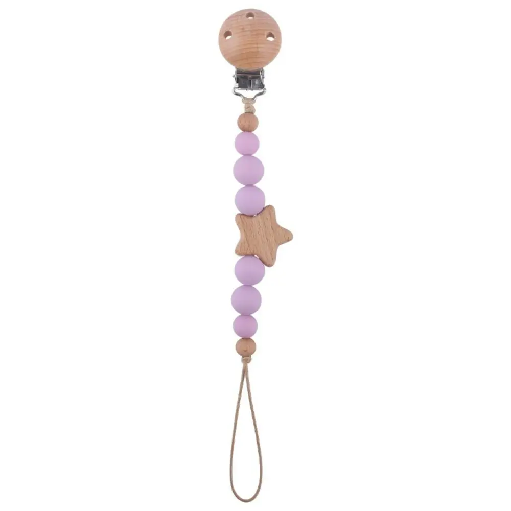 Baby Nipple Holder Clips Toddler Wood Children Baby Pacifier Chain Pacifier Holder Clips Dummy Clips Baby Teether  Straps