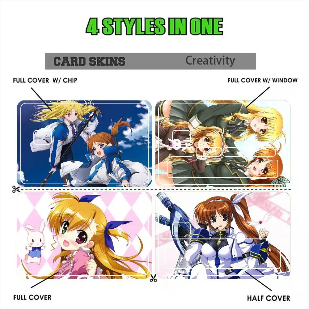 Magical Girl Lyrical Nanoha   Sticker Film Tape Skin for Credit Card Debit Card Waterproof Stickers Cartoon