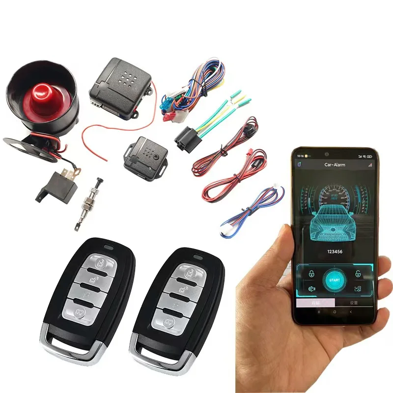 phone APP/remote dual control Car Keyless Entry Smart Phone with Car Anti-theft Alarm ACC anti-robbery Remote locking、unlocking