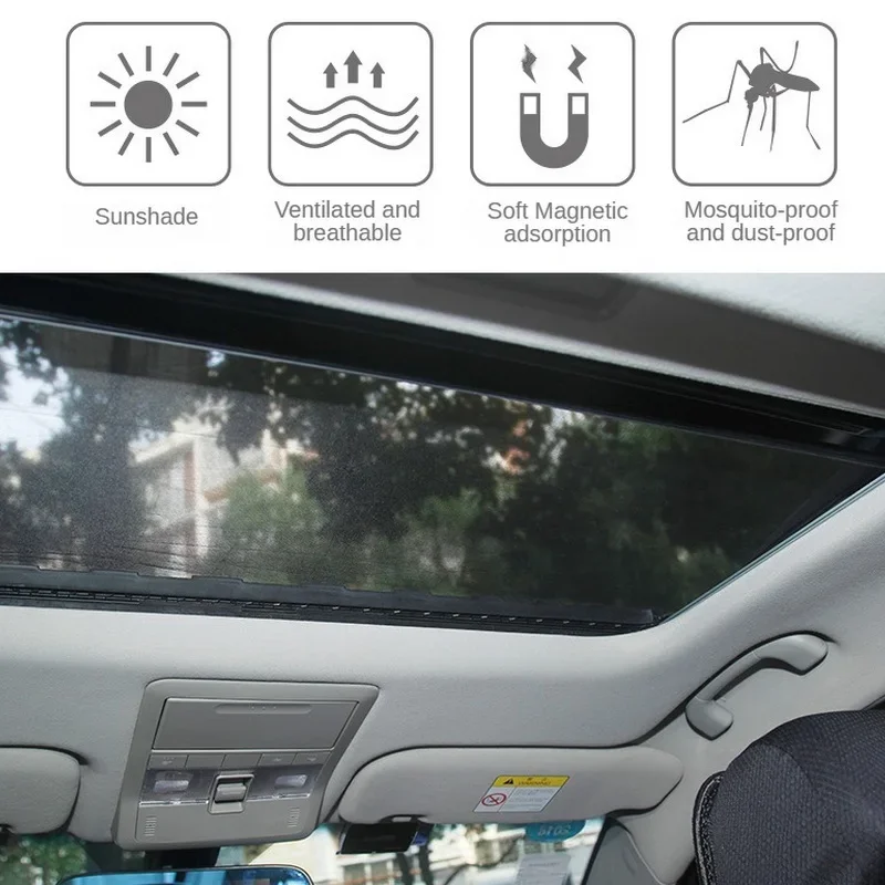 Magnetic Sunroof Window Anti-mosquito Net Sunscreen Camping Sunshade Roof Suction Screen Skylight Sun Shading Ventilation Mesh