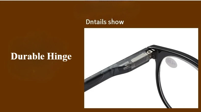 +1,0 ~ +4,0 Reissägel-Lesebrille, einfacher trendiger Stil, Federbrillenbeine, neutraler Stil, Lesebrille mit stabilen Scharnieren – Detail 5