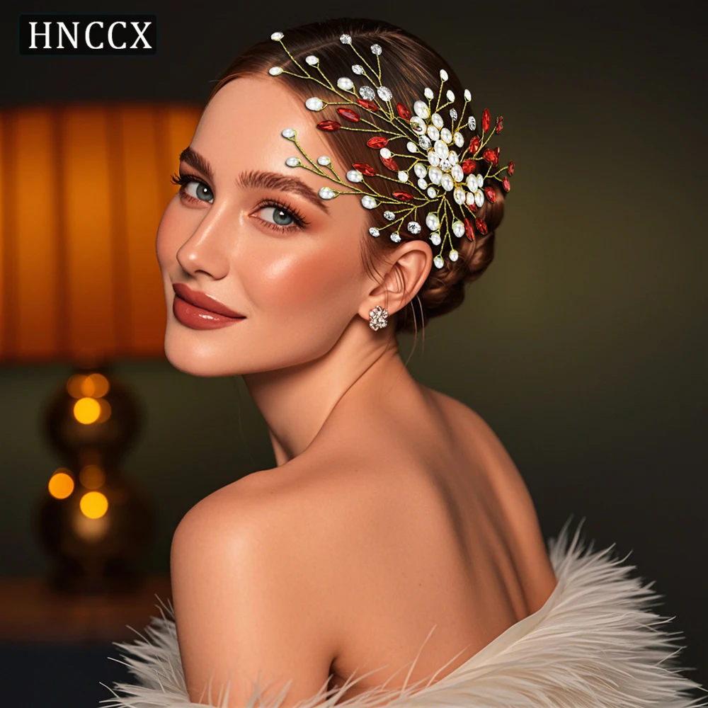 

HNCCX Bridal Rhinestone Hair Comb Bridesmaid Bride Headdress Fashion Headwear Pearl Headpiece Wedding Hair Accessories CP851