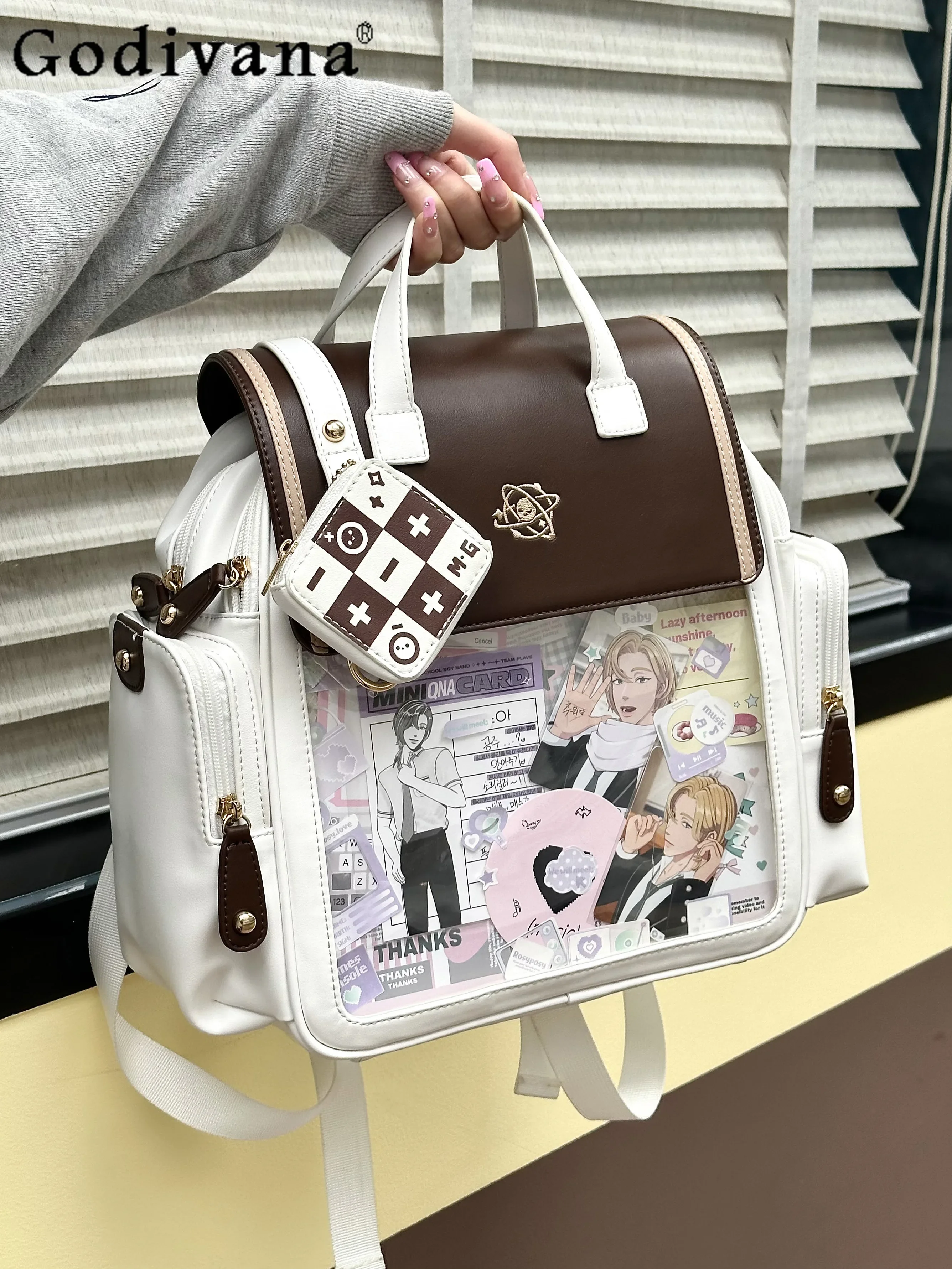 Fashion Backpack College Large Capacity Cute Transparent Versatile Shoulder Bag itabag Japanese Women's Handbag