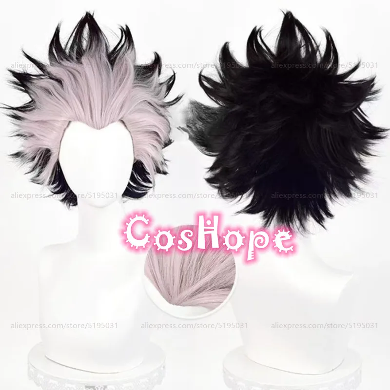 Gen Narumi Cosplay Wig 30cm Short Hair Pink Black Mixed Wig Cosplay Anime Cosplay Wigs Heat Resistant Synthetic Wigs