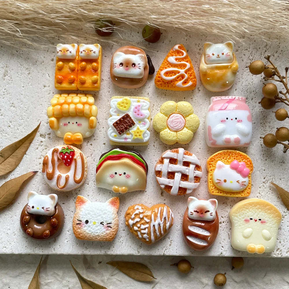 อุปกรณ์ตกแต่งเรซิ่นรูปขนมเค้กมินิโซ 5 ชิ้น สำหรับตกแต่งเคสมือถือ จี้ห้อยผม และงานประดิษฐ์อื่นๆ