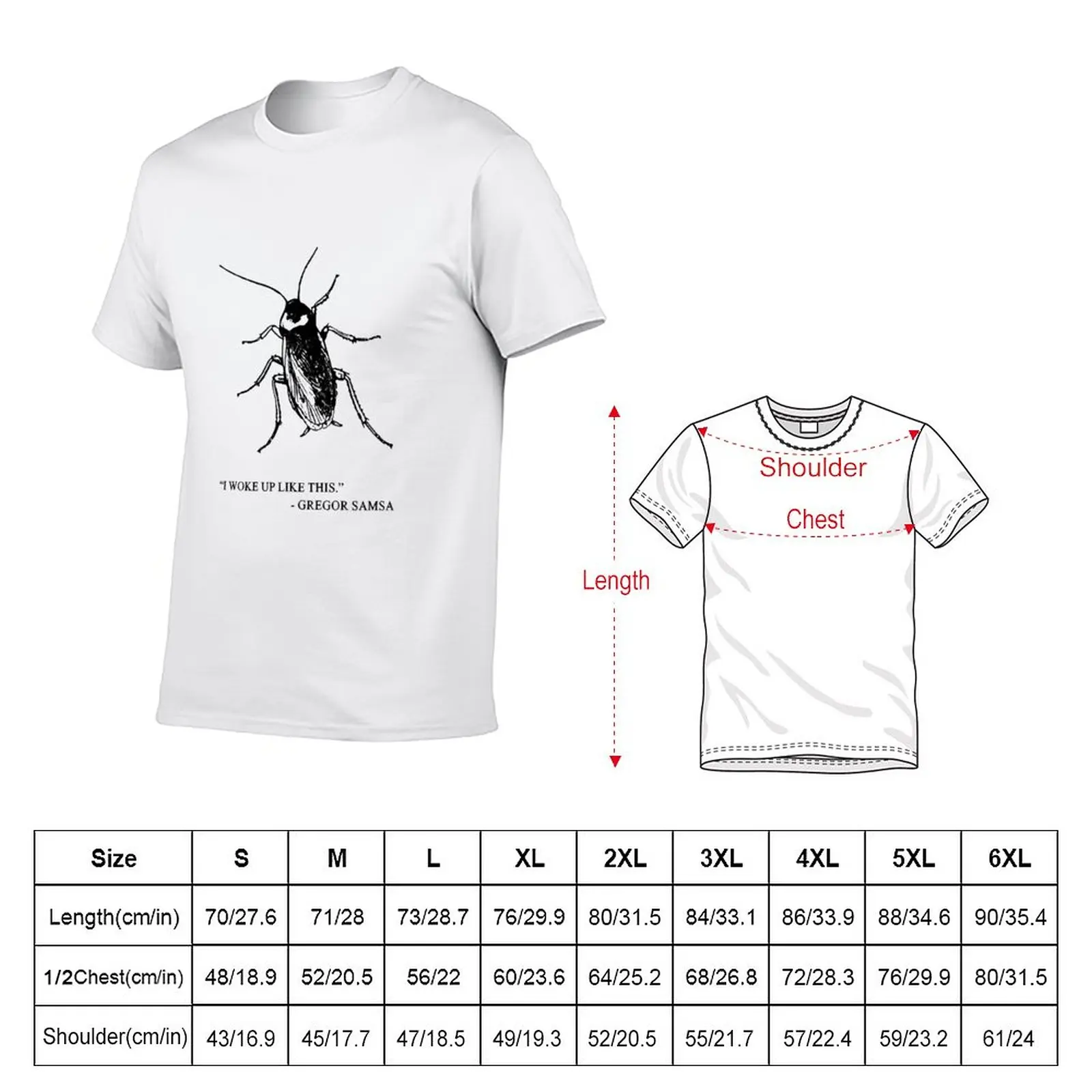 New I-woke-up-like-this-Gregor-samsa T-Shirt T-shirt short plus size tops mens graphic t-shirts