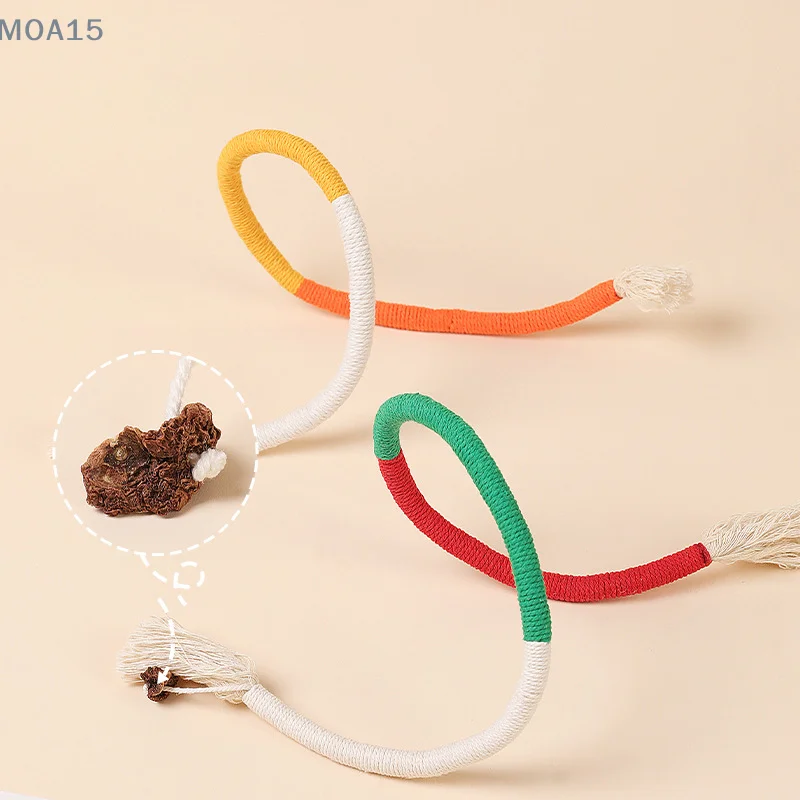 Cat String Toy Interactive Cat Scratcher Cotton Rope Toy resistente al morso masticare dentizione giocattolo per gatti Pet Teaser Wand String Rope