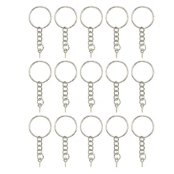 40Pcs/set Polished Key Ring Screw Eye Short Chain Split Ring Connector DIY Jewelry Keychain Keyfob Accessories