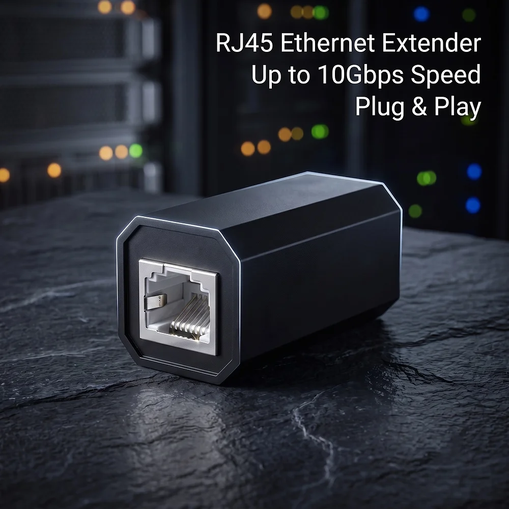 RJ45 Inline Coupler Female to Female Cat6/Cat5e Extender TVS Surge Protection 2.5G/1000Mbps Ethernet LAN Network Connector