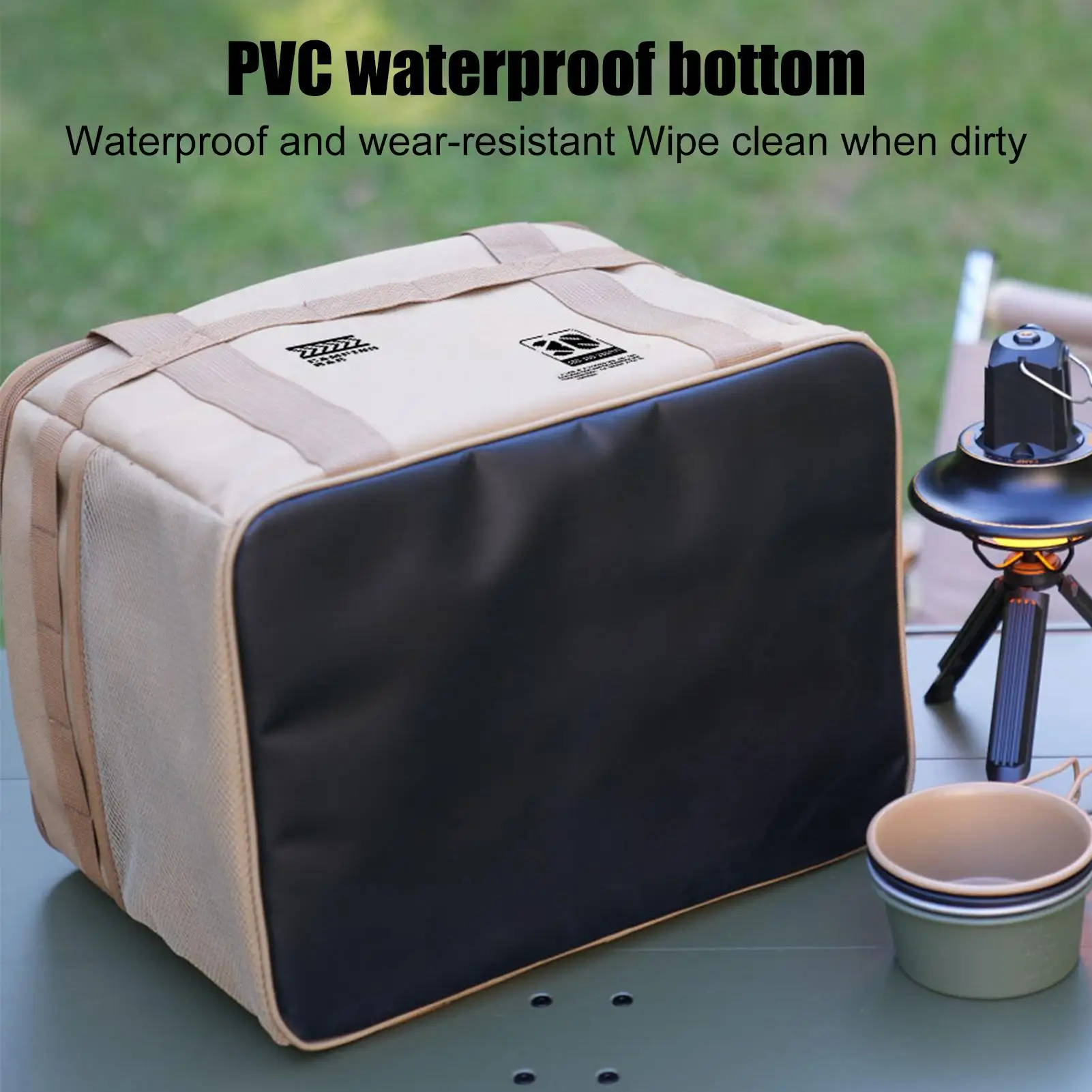 

1 шт., уличная сумка для хранения большой емкости для кемпинга, изолированная складная коробка 30 л для пикника, посуда и полевого оборудования, водонепроницаемая