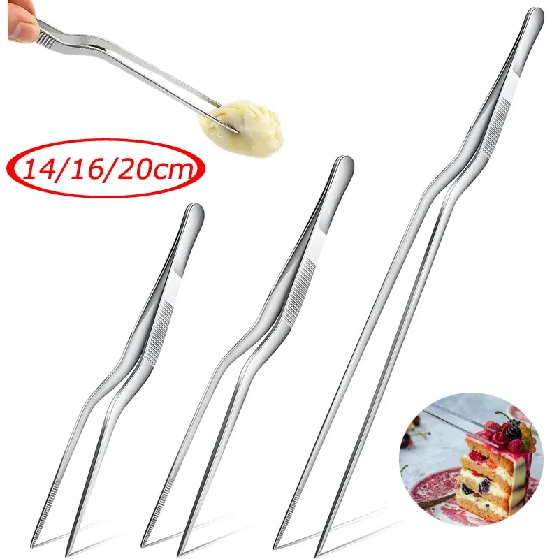 1 szt. Pęseta kuchenna naczynie pęseta do grilla klips do żywności kuchnia Bar szef szczypce ze stali nierdzewnej przenośne na piknik grill gotowanie