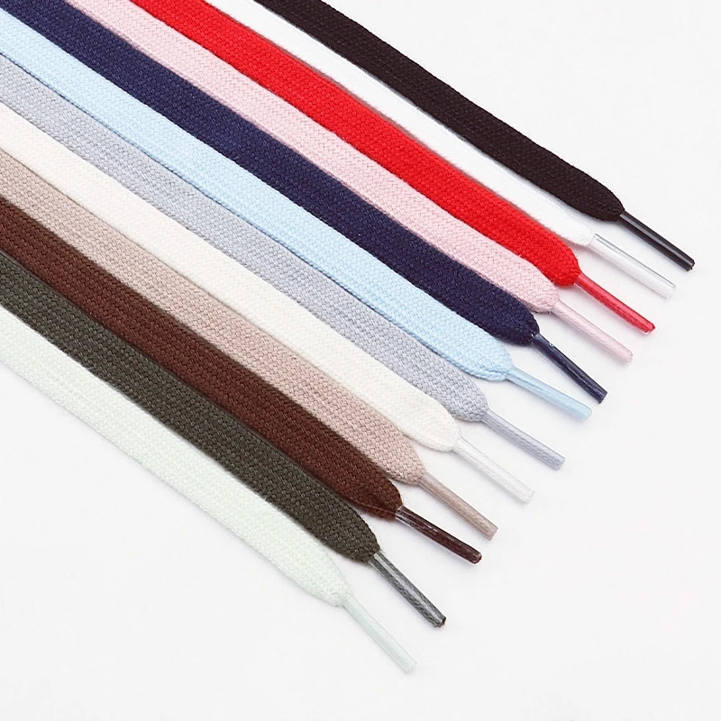 

1 Pair Classic Pure Cotton Flat Shoelaces 0.8cm Width Sports Canvas Laces for Men And Women - 100/120/140/160cm Length Options