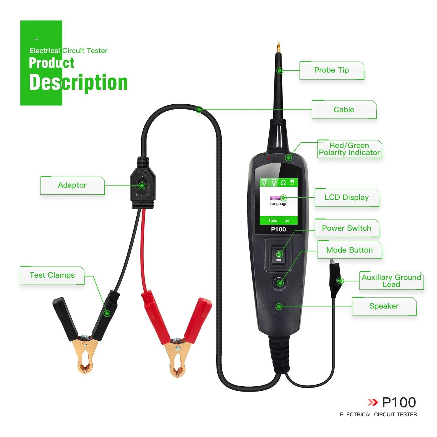 TopDiag P100 2M Car Electrical - Car Diagnostic Tool recension och pris