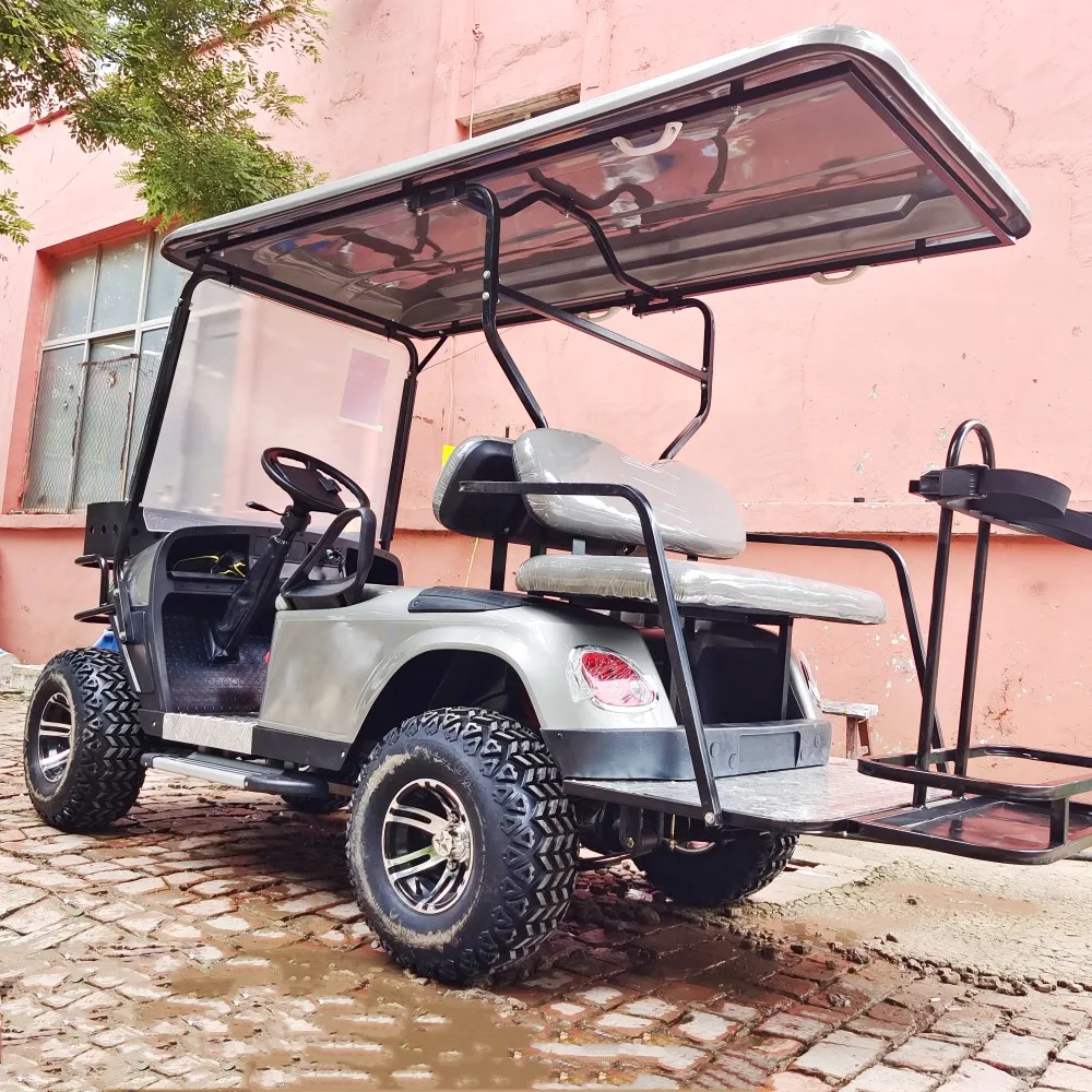 Carrito de Golf eléctrico con ruedas todoterreno de 10 pulgadas, carrito personalizado CE ISO de nuevo diseño, se puede instalar con Panel Solar, carros de Golf de energía
