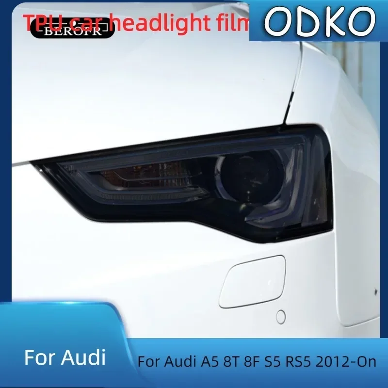 

Для Audi A5 8T 8F S5 RS5 2012-на оттенок фар автомобиля черная защитная пленка защитная прозрачная наклейка из ТПУ аксессуары