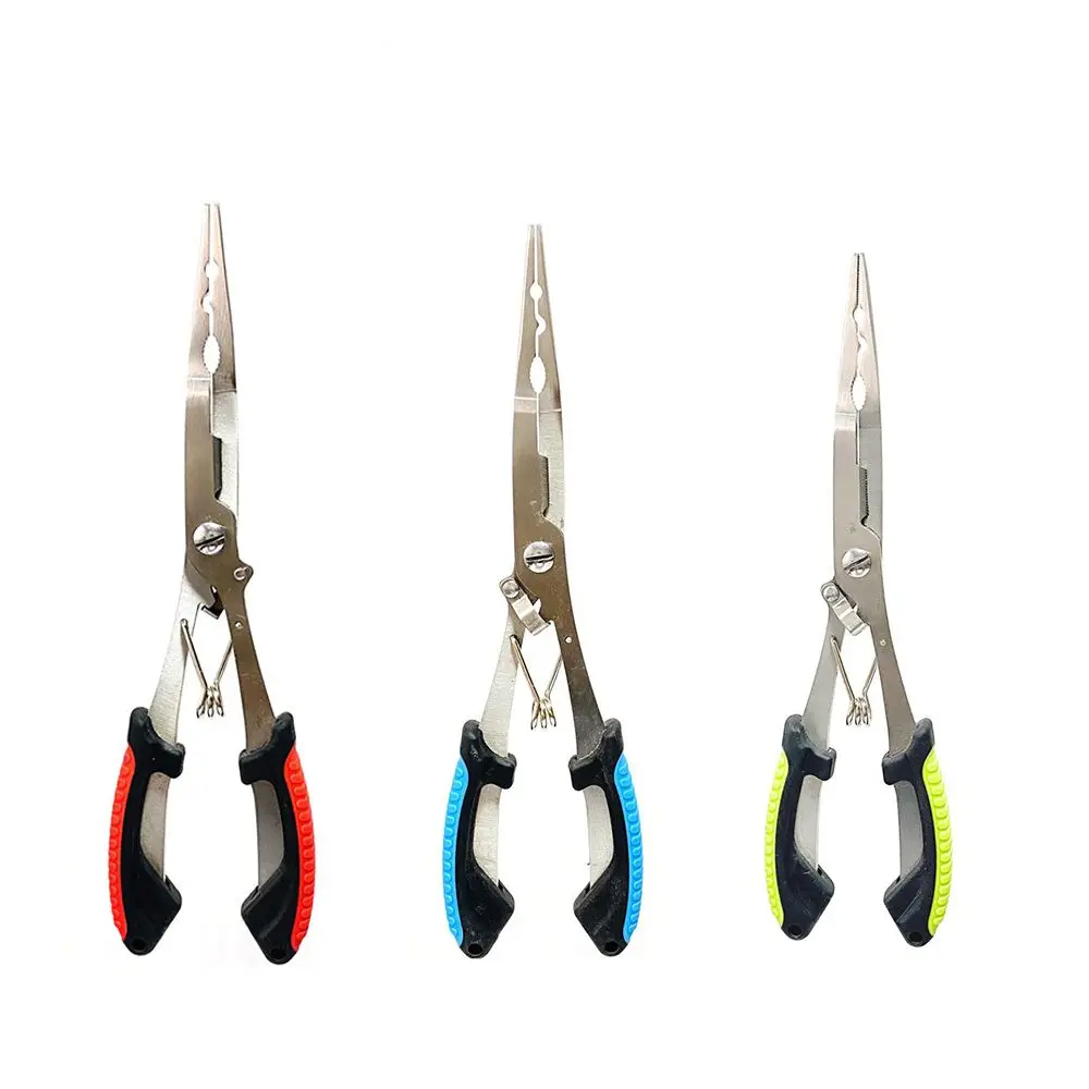 

Line Cut Fishing Pliers with Rubber Handle Long-billed Fish Mouth Pliers Hook High-strength Multi-functional Luya Pliers
