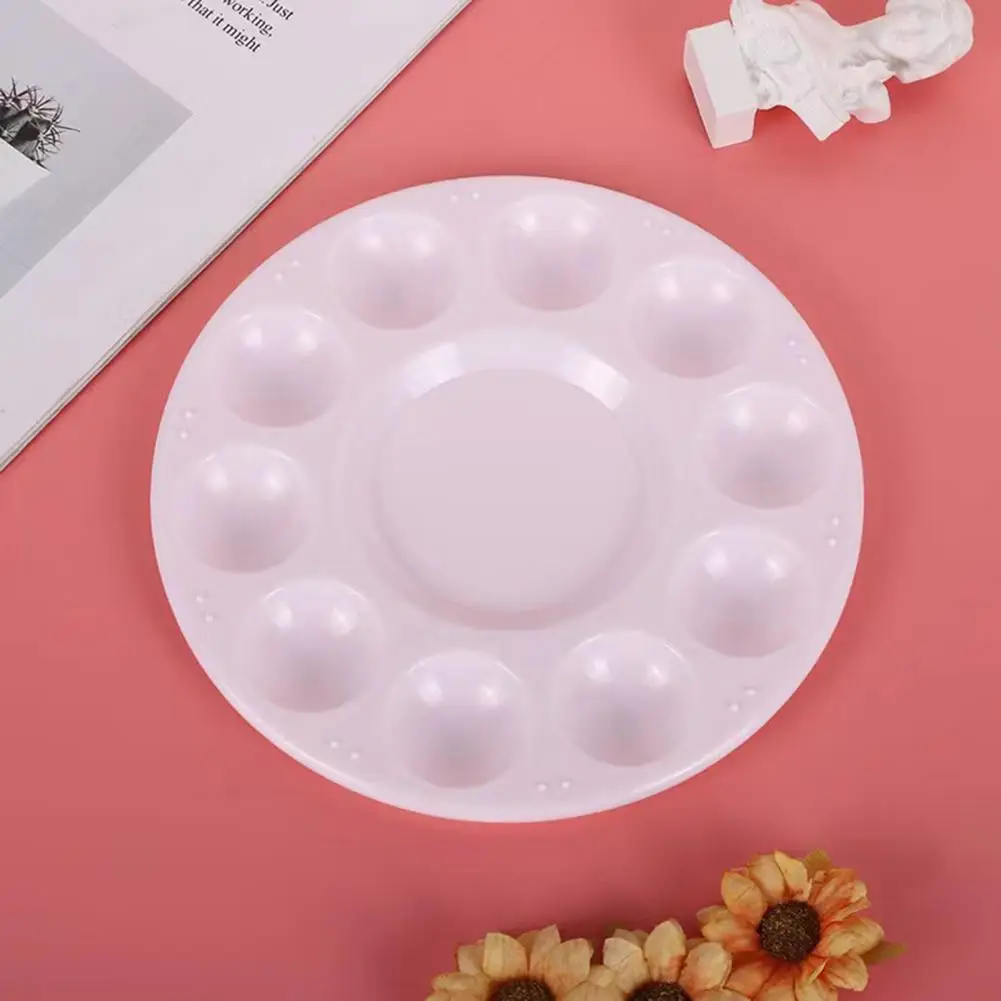 Palet cat akrilik Non-stick, palet cat bulat untuk seniman, siswa Diy, Set 2 pengrajin mudah dibersihkan untuk cat air