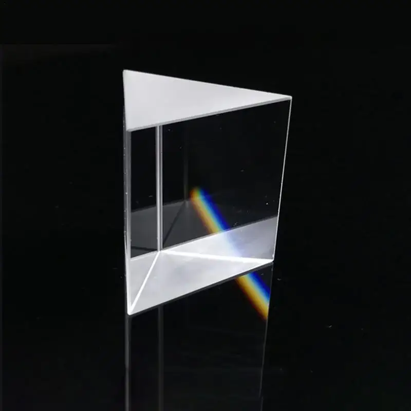 10x10x10MM Optical Glass Right Angle Refraction Triangular Prism External Optical K9 Glass Material Testing Light Refraction