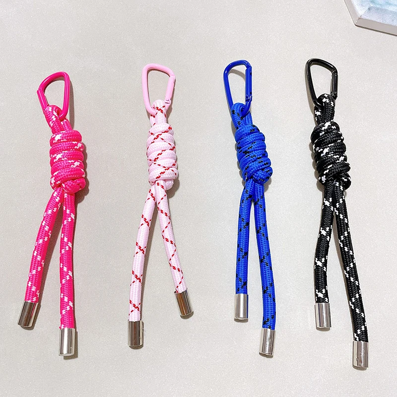 Nylon Handmade Rope Keychain Y2K Fashion Bag Pendant Jewelry DIY Colorful Pendant Gift