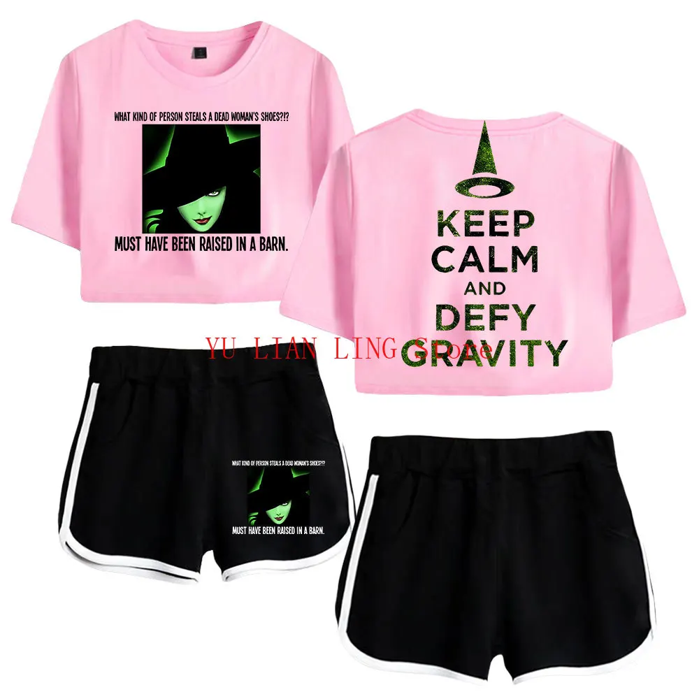 Film WICKED The Musical Merch Set da donna estivo Crop Top Pantaloncini Completi a due pezzi Tuta da donna casual Tuta sportiva