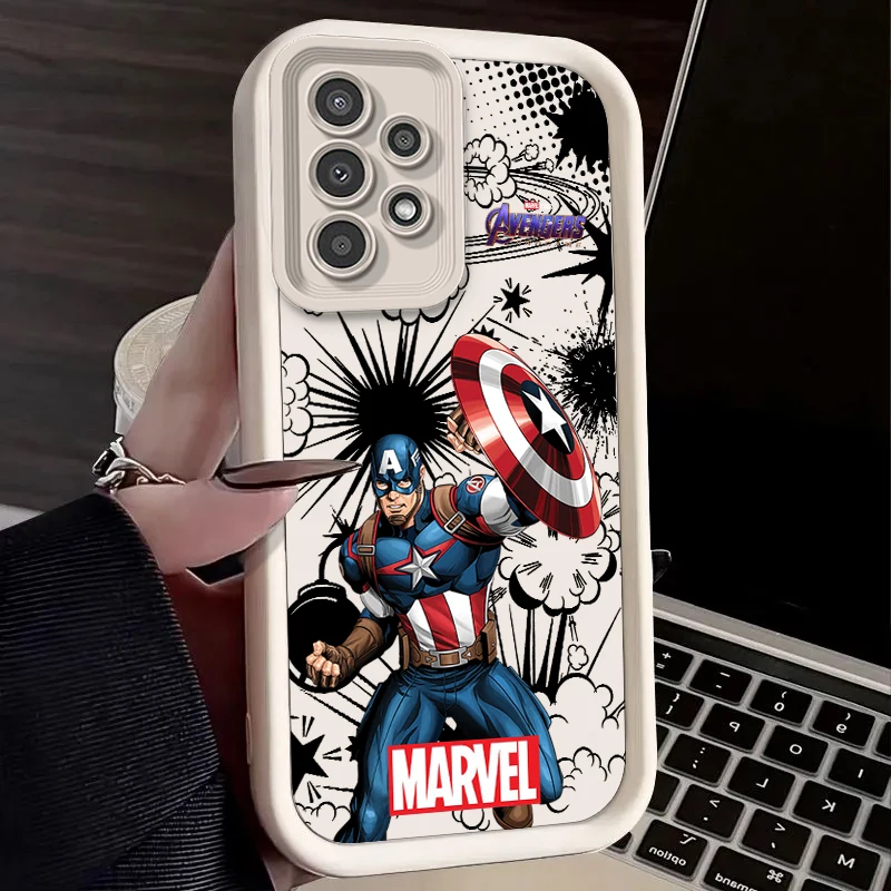 Marvel Steve Rogers Art For Samsung A73 A71 A54 A53 A52 A51 A33 A32 A21S A14 A13 A12 A03 A04 A05 5G Eye Ladder TPU Phone Case