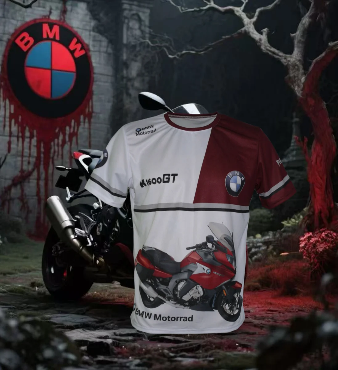 

2025 Summer BMW K1600GT Motorcycle Men's Quick-Drying T-Shirt Cycling Suit Racing Suit Short Sleeve Casual Breathable Fashion