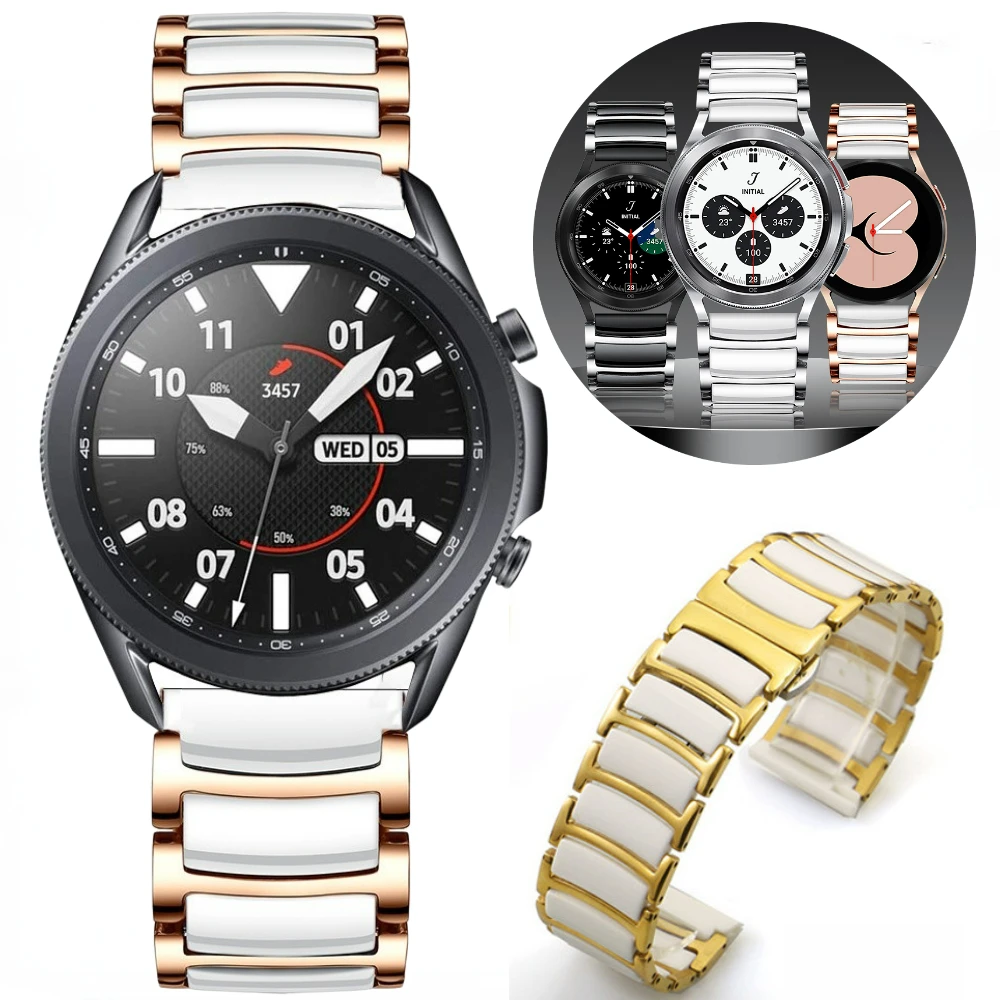 20mm Ceramic Strap For Samsung Galaxy Watch 7/6/5/4 44mm 40mm/Classic 47mm 43 46mm Metal Wristband Samsung Watch 5 Pro 45mm Band