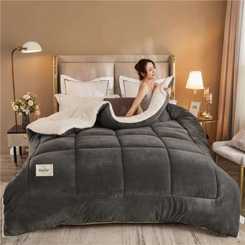 جديد رشاقته الحليب الصوف بطانية الشتاء الدافئة الاصطناعي لامب الكشمير المرجحة البطانيات للسرير لينة الدفء المعزي لحاف الأساسية #1