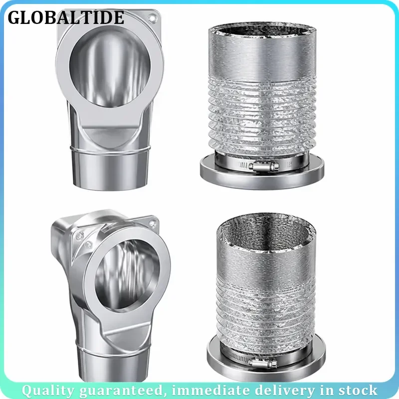 90 Degree Dryer Exhaust Connector Aluminum Corrosion Resistant Vent Pipe Adapter for Home Laundry Room Ducting System