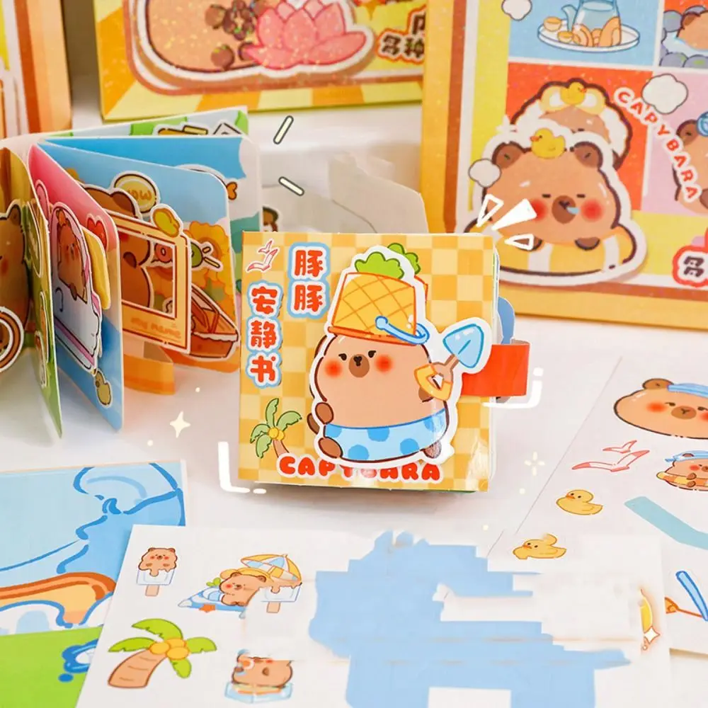 

Creative Free Cutting Capybara Quiet Book DIY Materials Handmade Capybara Busy Book 3D Cartoon DIY Paper Capybara Toy Toy