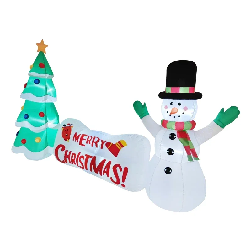 Inflatable Christmas Tree/Snowman/Claus/Big Bear/Gingerbread Man Dolls Model Built-in LED Outdoor Decorations Garden Party Decor