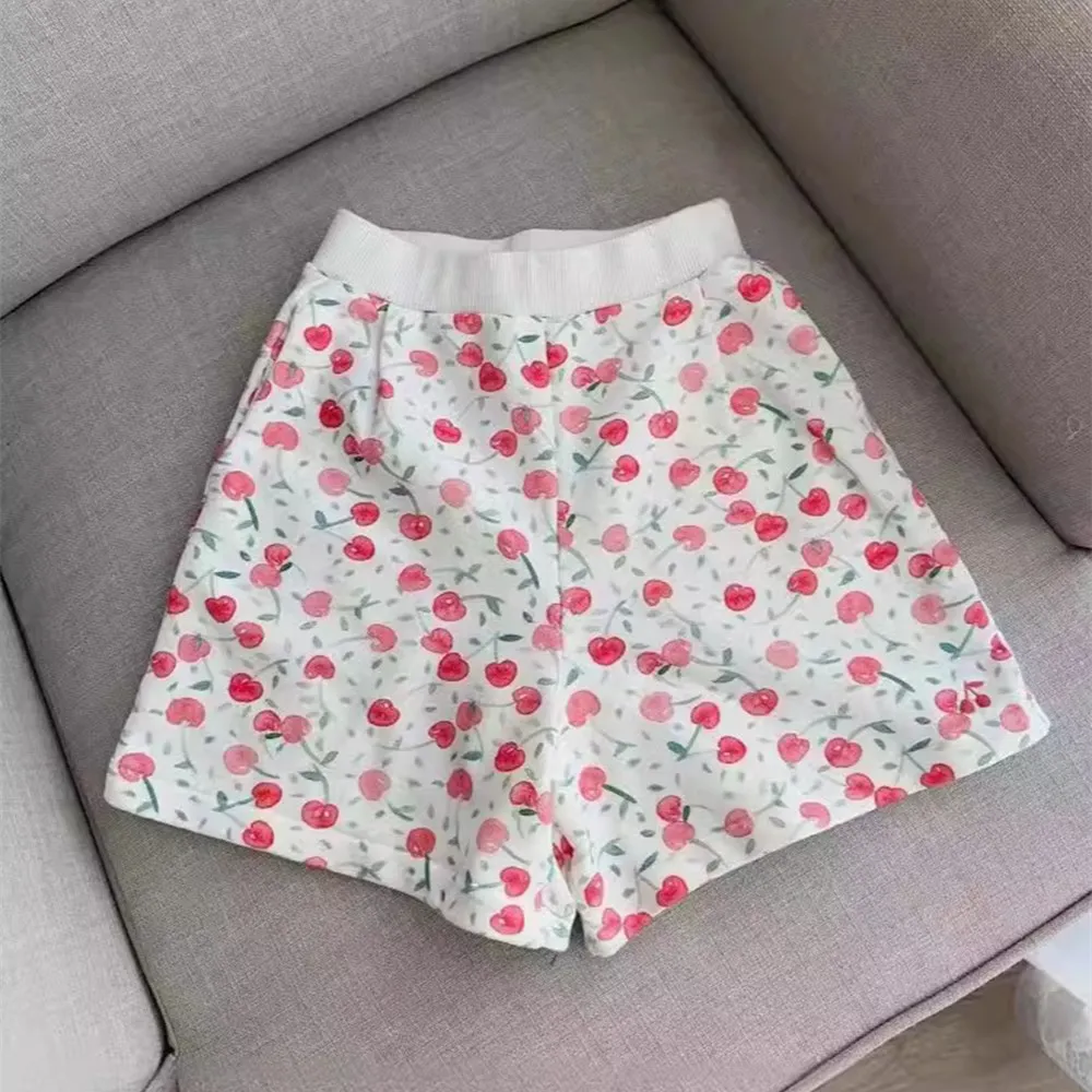 

spring summer kids pants baby girls clothes baby shorts Cherry fruit pattern printed shorts
