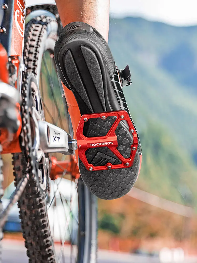 ROCKBROS Rutschfeste Aluminium-Fahrradpedale mit Lagern und Breiterer Trittfläche für Mountainbikes und Rennräder, Fahrradzubehör
