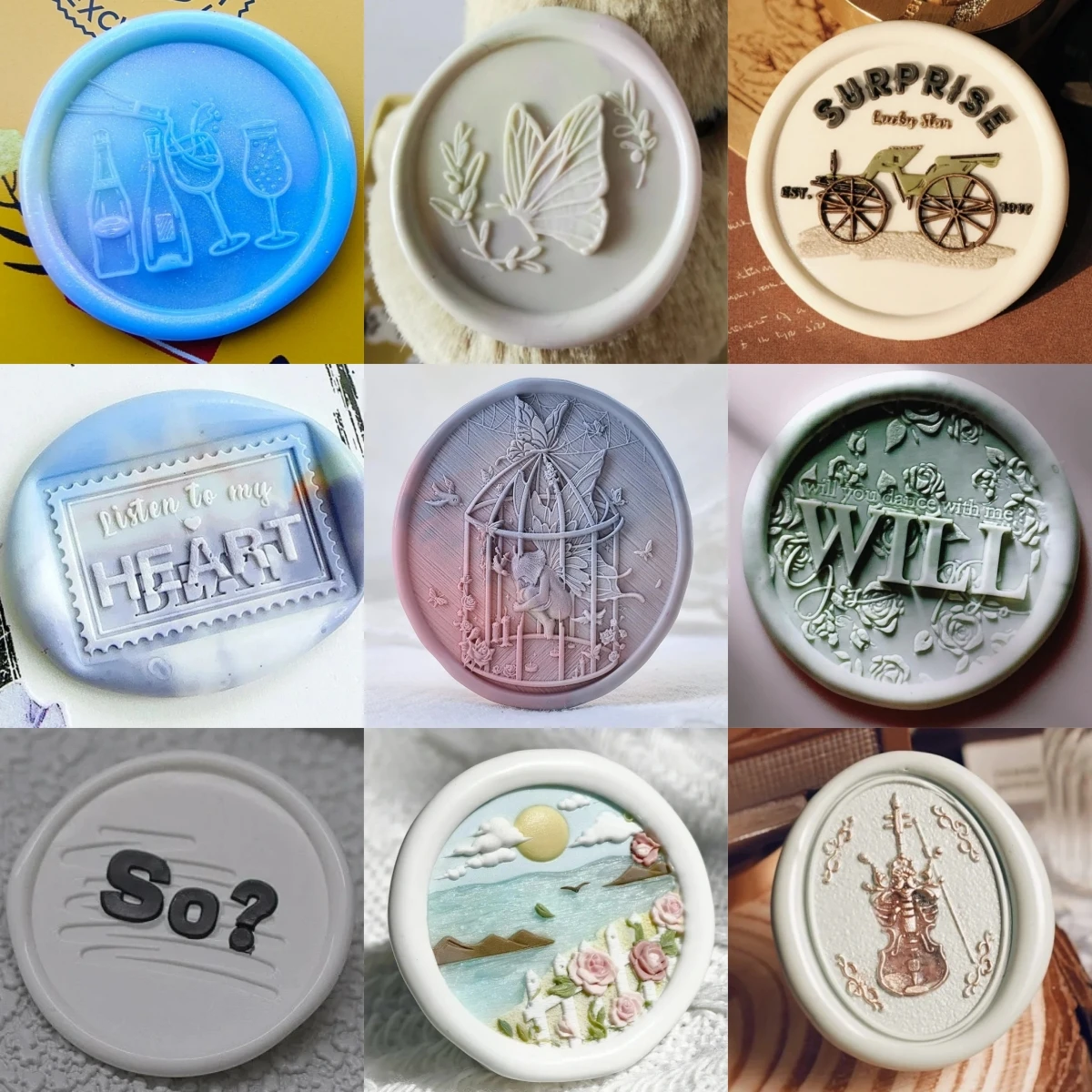 Diy Hand Account Decoration Fire Paint Seal Multi-Layer Exquisite Carving Cute Little Pond Breathing Duck Relief Envelope Seal