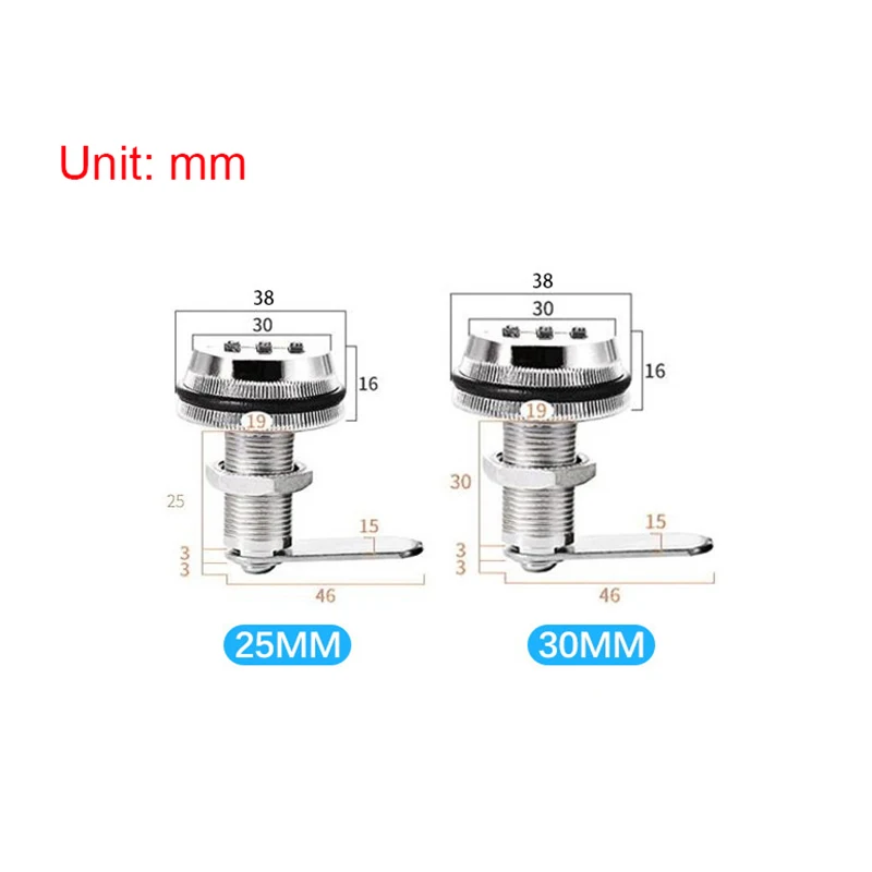 Home Automation Cam Lock For Mailbox Cabinet Door 3 Digital Code Combination Cabinet Lock Zinc Alloy Password Locks Security